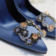 Roger Vivier Flower crystal-embellished satin pumps