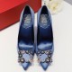 Roger Vivier Flower crystal-embellished satin pumps