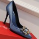 Roger Vivier Flower crystal-embellished satin pumps