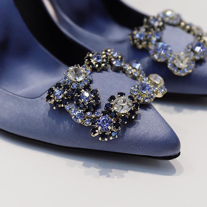 Roger Vivier Flower crystal-embellished satin pumps