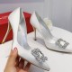 Roger Vivier Flower crystal-embellished satin pumps