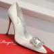 Roger Vivier Flower crystal-embellished satin pumps