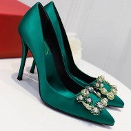 Roger Vivier Flower crystal-embellished satin pumps