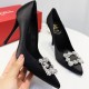 Roger Vivier Flower crystal-embellished satin pumps