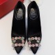 Roger Vivier Flower crystal-embellished satin pumps