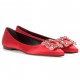 Roger Vivier Flower crystal-embellished satin flats