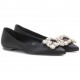 Roger Vivier Flower crystal-embellished satin flats