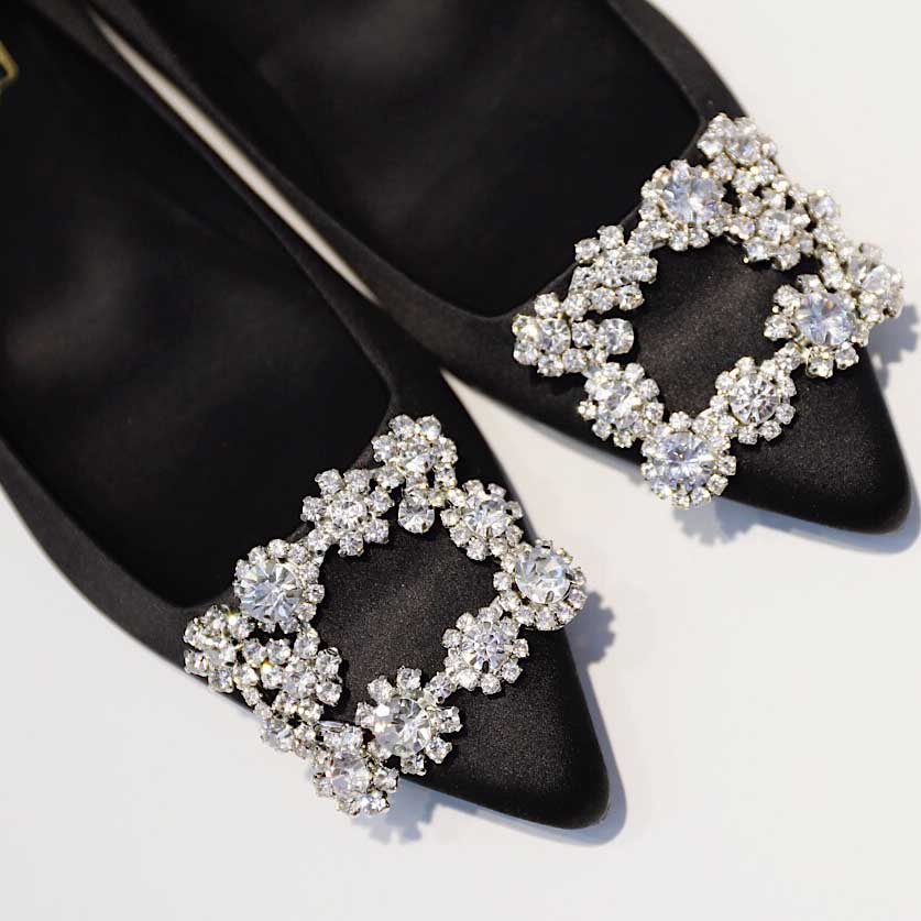 Roger Vivier Flower crystal-embellished satin flats