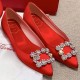 Roger Vivier Flower crystal-embellished satin flats