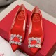 Roger Vivier Flower crystal-embellished satin flats