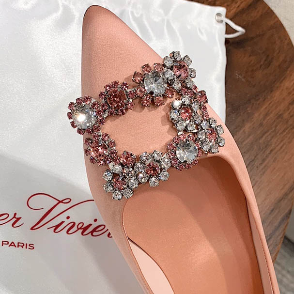 Roger Vivier Flower crystal-embellished satin flats