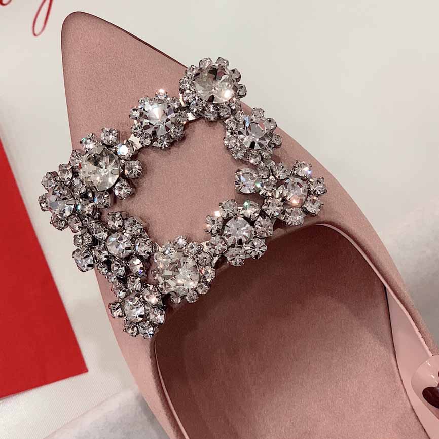 Roger Vivier Flower crystal-embellished satin flats