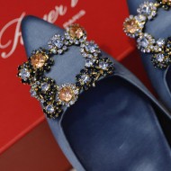 Roger Vivier Flower crystal-embellished satin flats