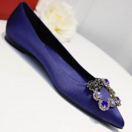 Roger Vivier Flower crystal-embellished satin flats