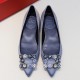 Roger Vivier Flower crystal-embellished satin flats