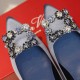 Roger Vivier Flower crystal-embellished satin flats