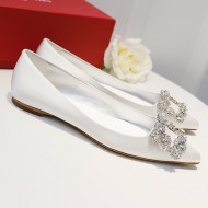 Roger Vivier Flower crystal-embellished satin flats