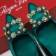 Roger Vivier Flower crystal-embellished satin flats