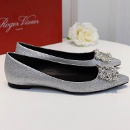 Roger Vivier Flower crystal-embellished satin flats