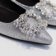 Roger Vivier Flower crystal-embellished satin flats