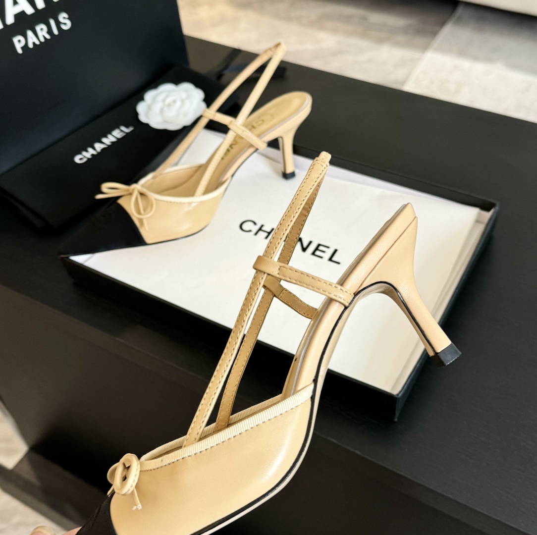 Chanel Slingback Pumps Pointed Toes #4714