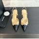 Chanel Slingback Pumps Pointed Toes #4714