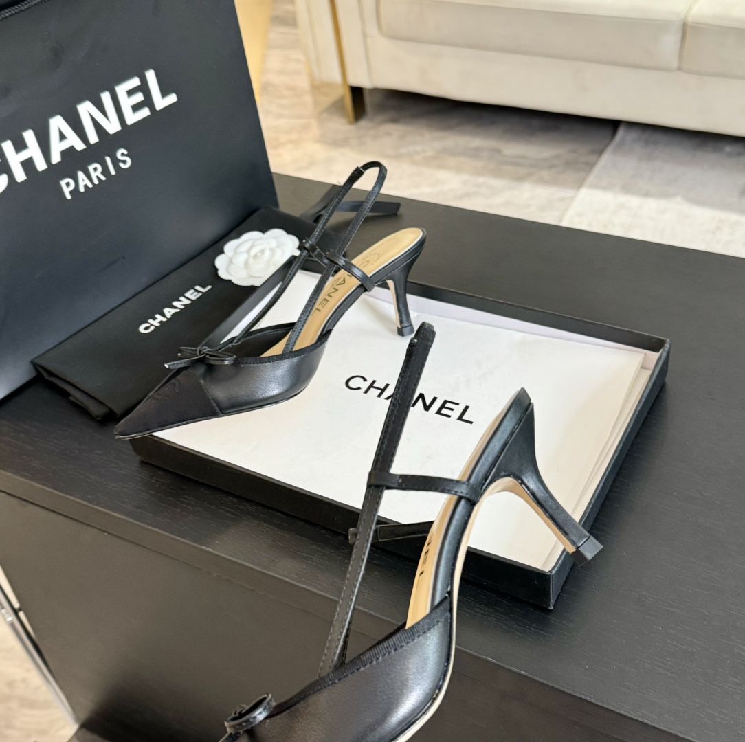 Chanel Slingback Pumps Pointed Toes #4714