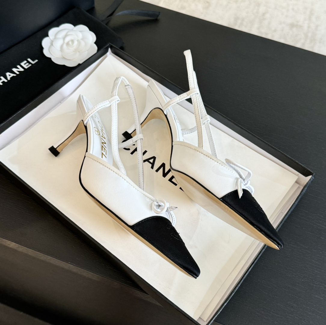 Chanel Slingback Pumps Pointed Toes #4714