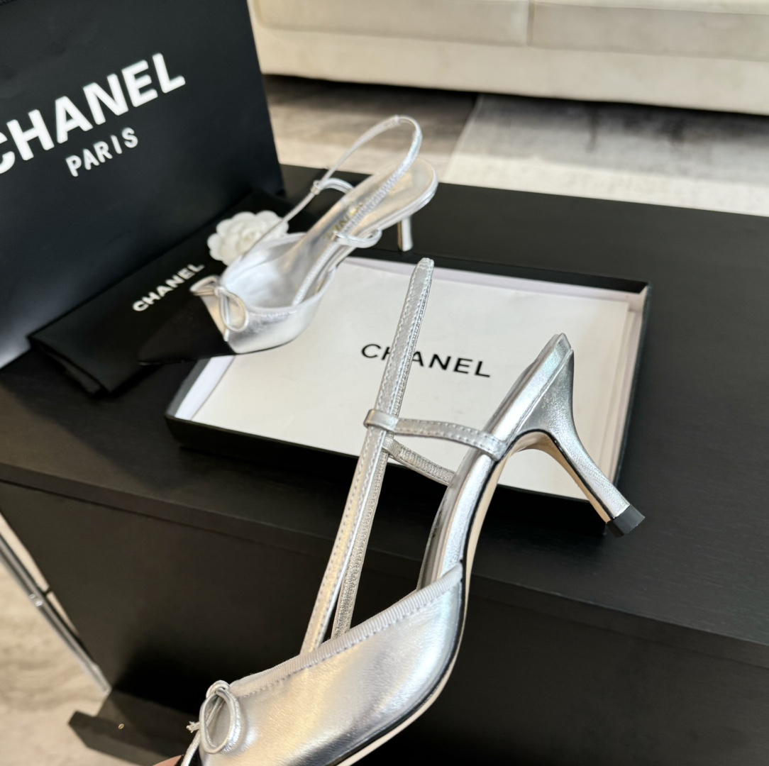 Chanel Slingback Pumps Pointed Toes #4714