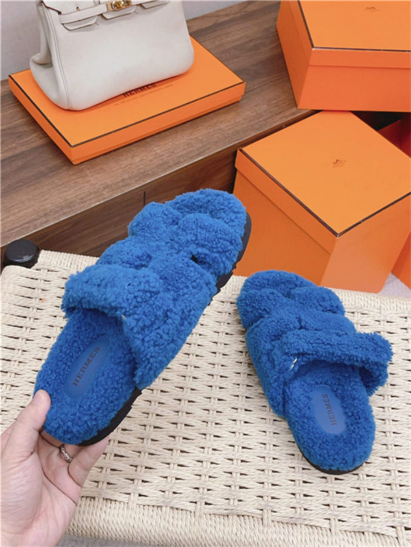 Hermes Shearling Sandals