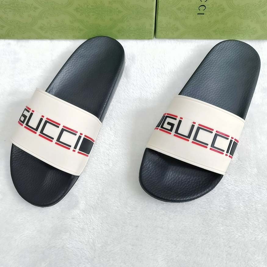 Gucci Men's Stripe Rubber Slide Sandal