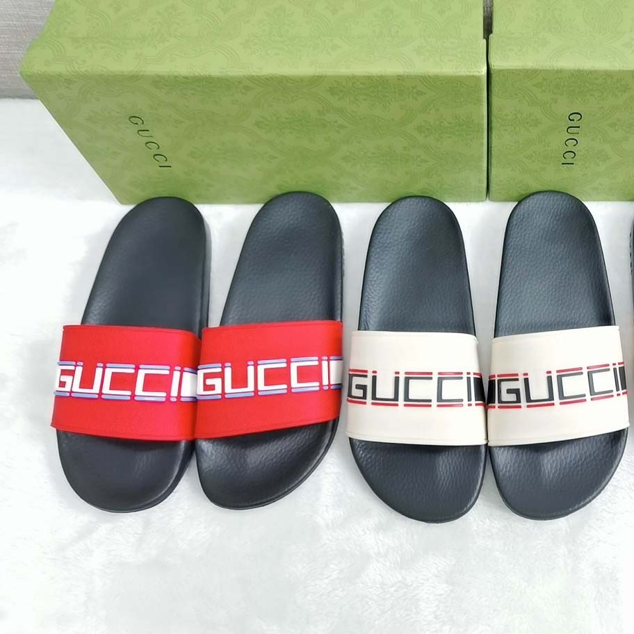 Gucci Men's Stripe Rubber Slide Sandal