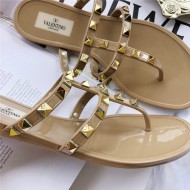 Valentino Rubber Rockstud Flat Slide Sandal