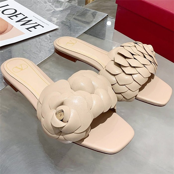 Valentino Rose Flat Slide Sandal