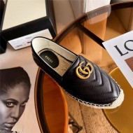 Gucci LEATHER ESPADRILLE WITH DOUBLE G