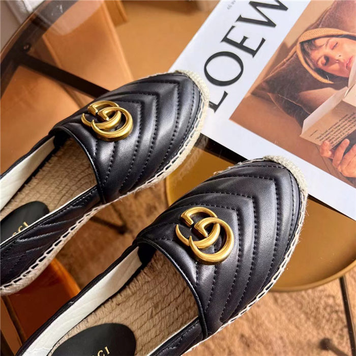 Gucci LEATHER ESPADRILLE WITH DOUBLE G