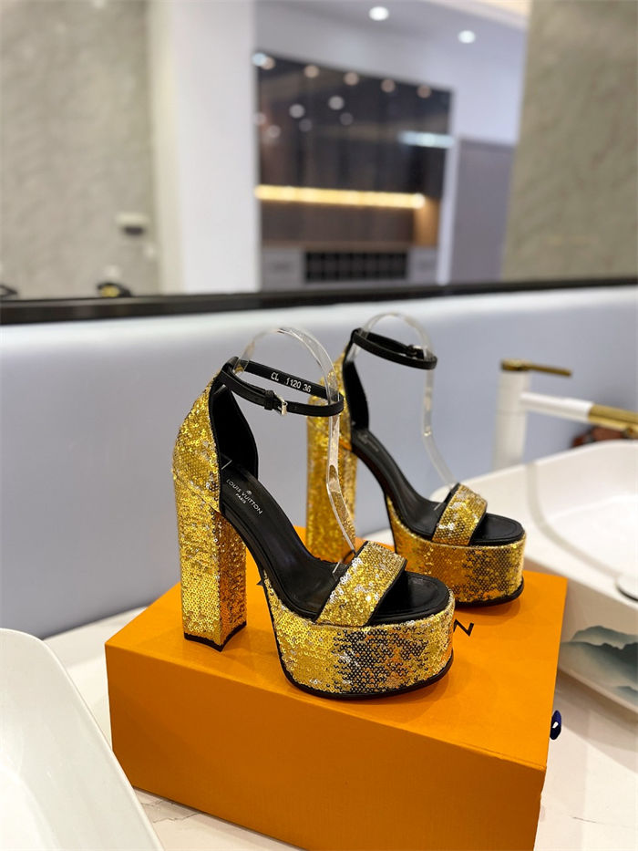 Louis Vuitton Platform Sandals Fame Sequins