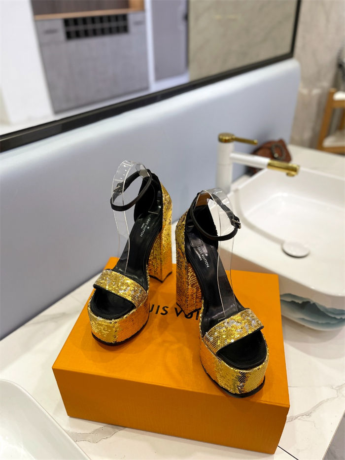 Louis Vuitton Platform Sandals Fame Sequins