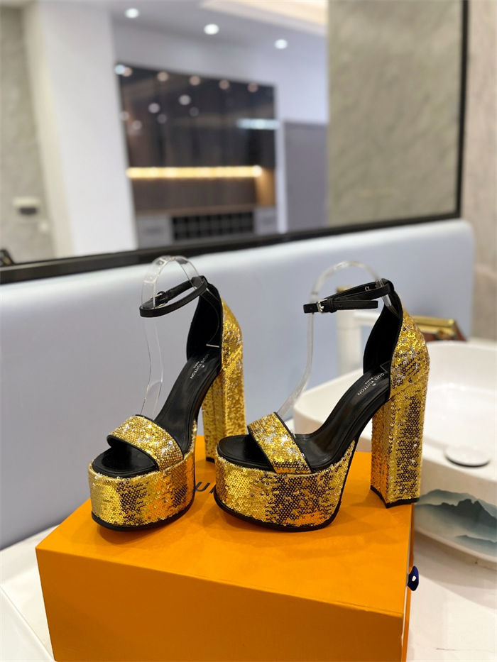 Louis Vuitton Platform Sandals Fame Sequins