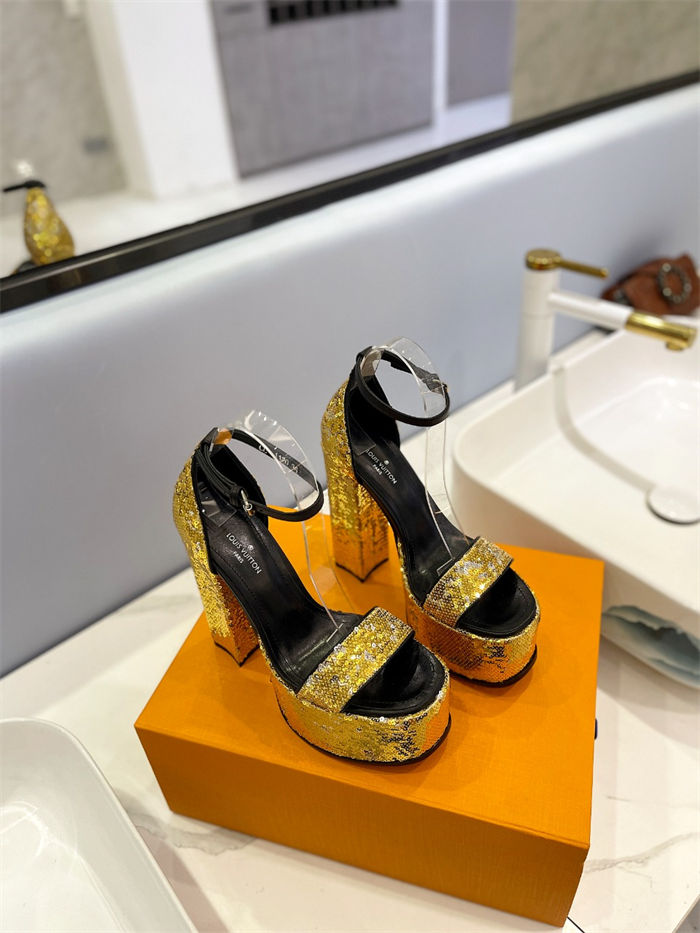 Louis Vuitton Platform Sandals Fame Sequins