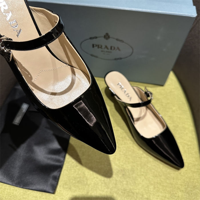 Prada Mules High-heeled 55MM Patent