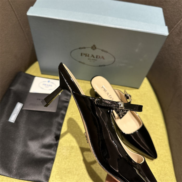 Prada Mules High-heeled 55MM Patent