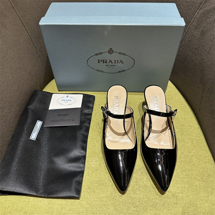 Prada Mules High-heeled 55MM Patent