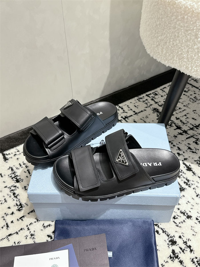 Prada Logo Slides Sandals