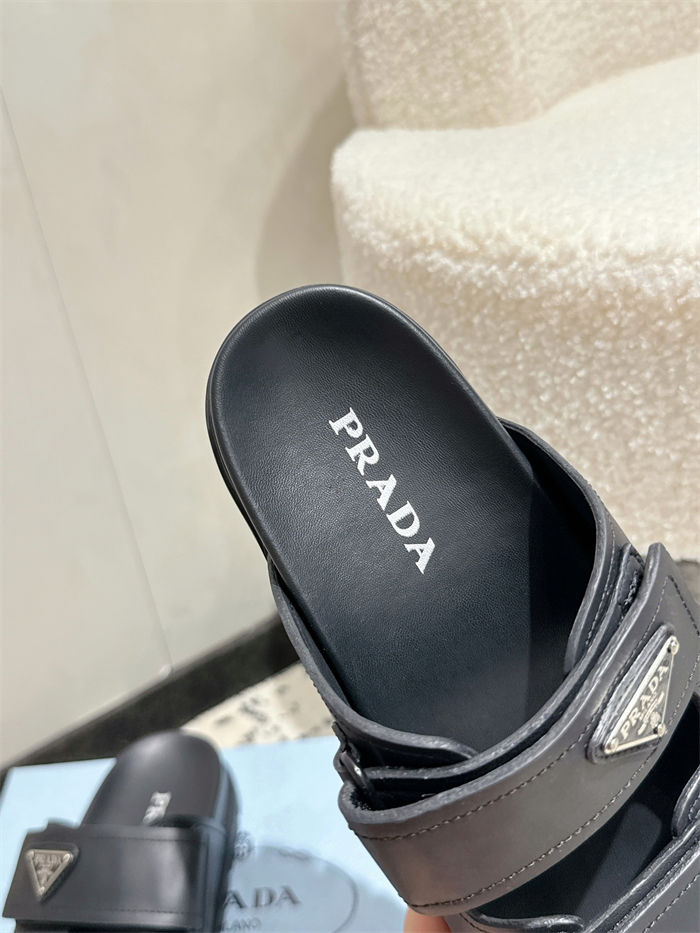 Prada Logo Slides Sandals