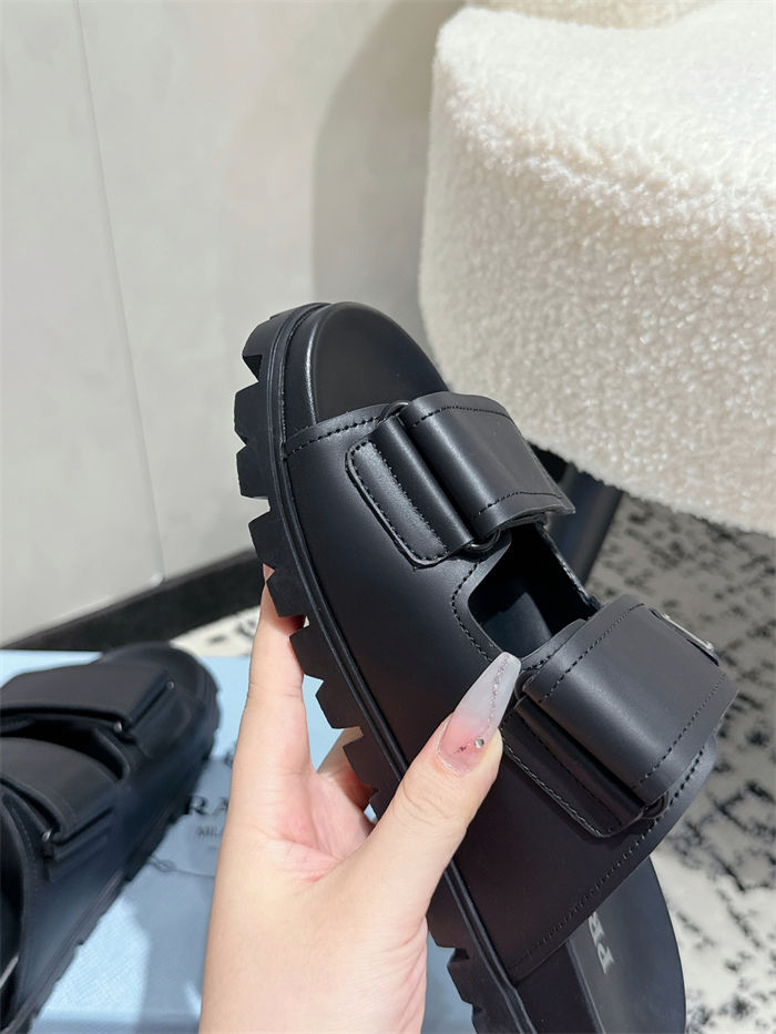 Prada Logo Slides Sandals