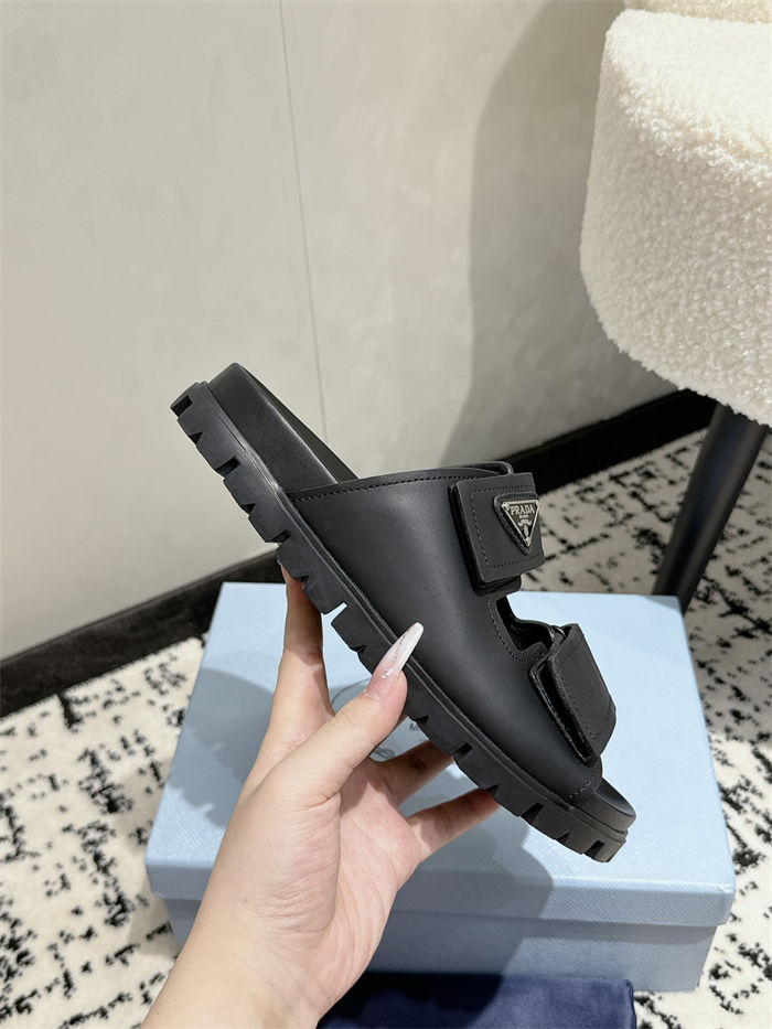 Prada Logo Slides Sandals