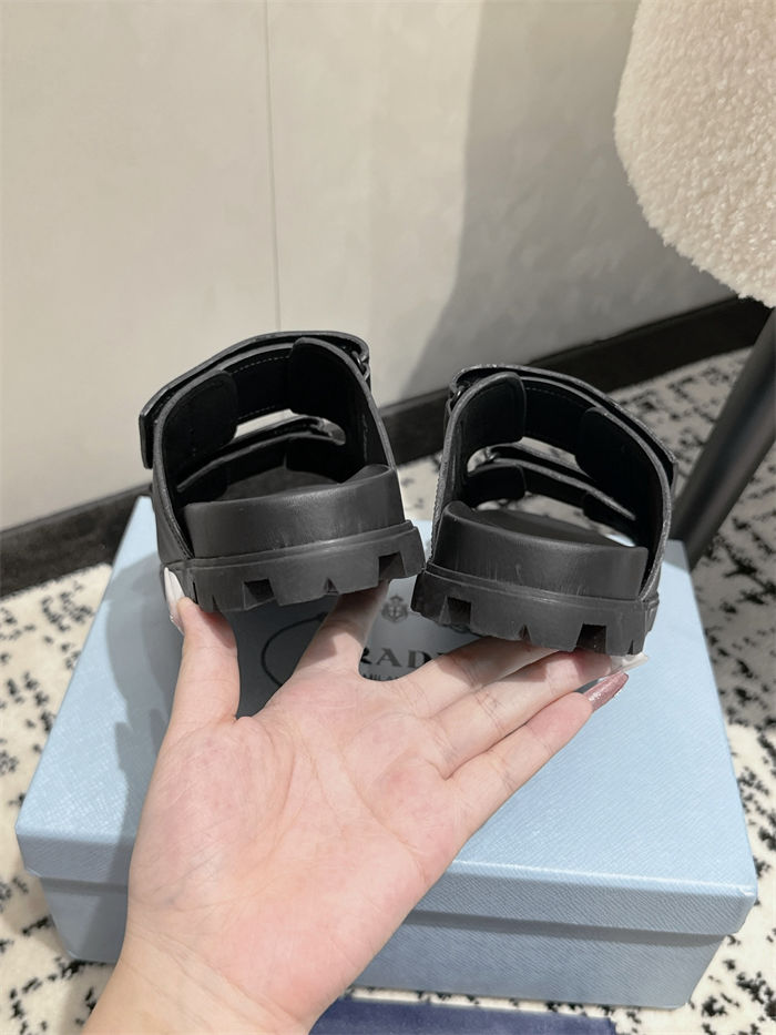 Prada Logo Slides Sandals