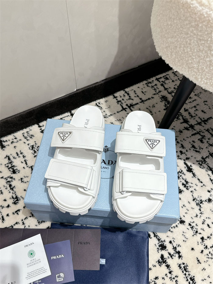 Prada Logo Slides Sandals