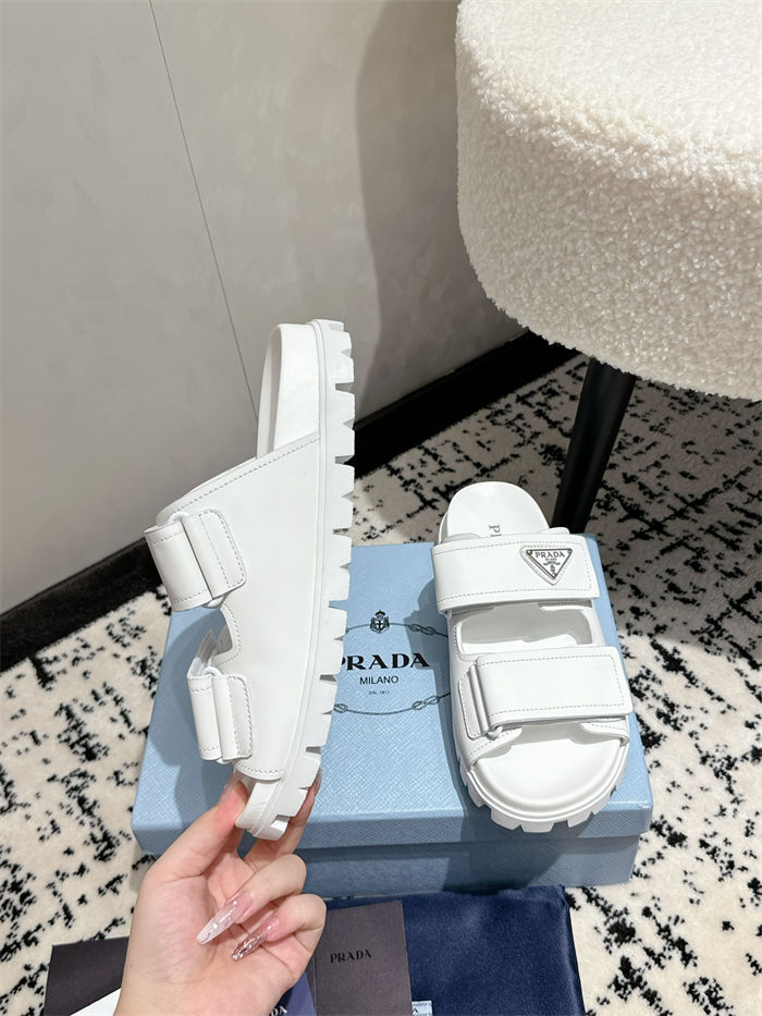 Prada Logo Slides Sandals